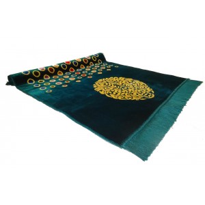  Muslim Prayer Mat Green with multi-coloured dotted pattern