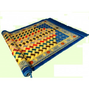  Muslim Prayer Mat & Multi Colour With Blue Base Prayer Mat