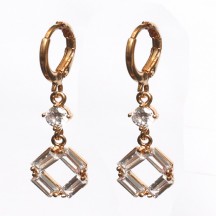 Golden metal Earrings  white stones