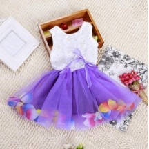 Purple frock with petals