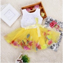 Yellow frock with petals 